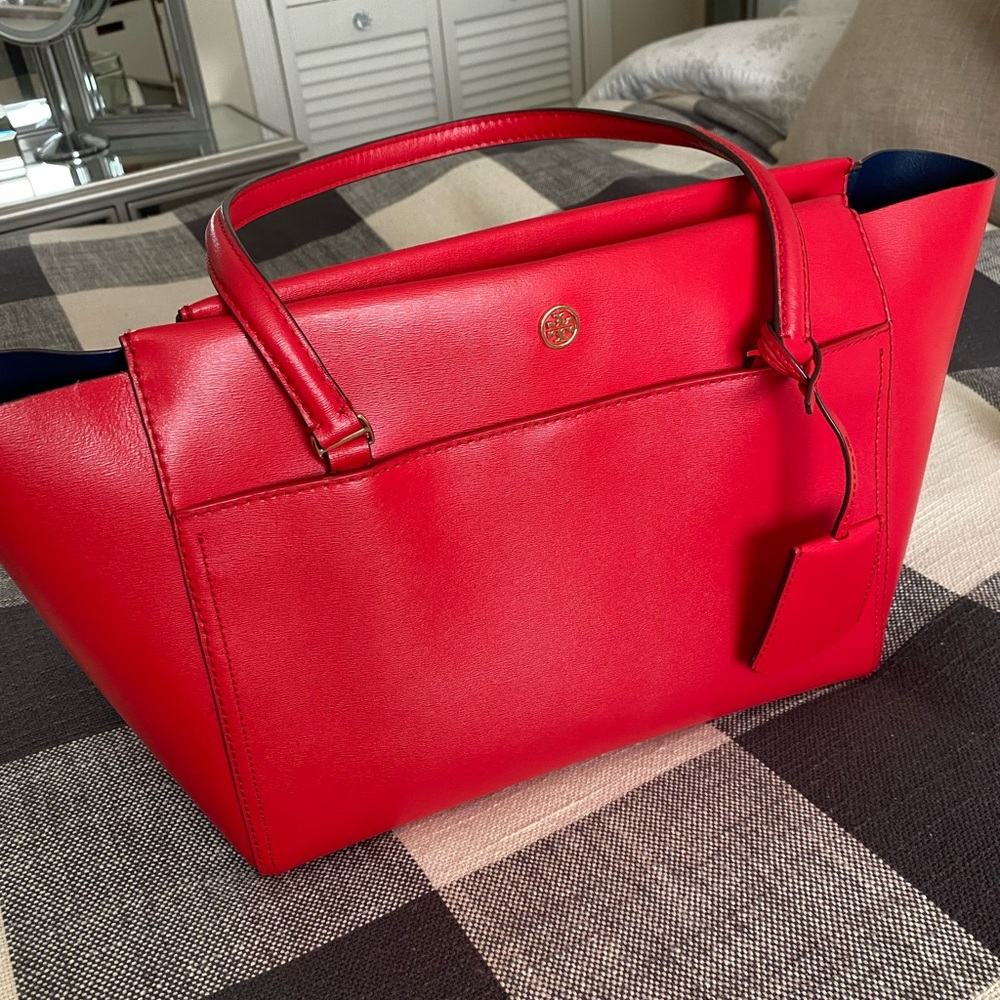 Tory Burch Red Tote Bag Stylish and Spacious